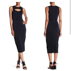 NEW Rebecca Minkoff Drew Cutout Sheath Midi Black Dress size 2